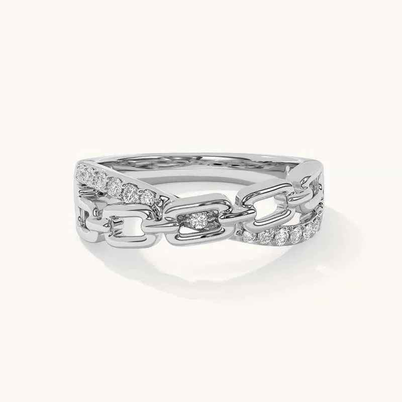 Crystal Chain Band Ring