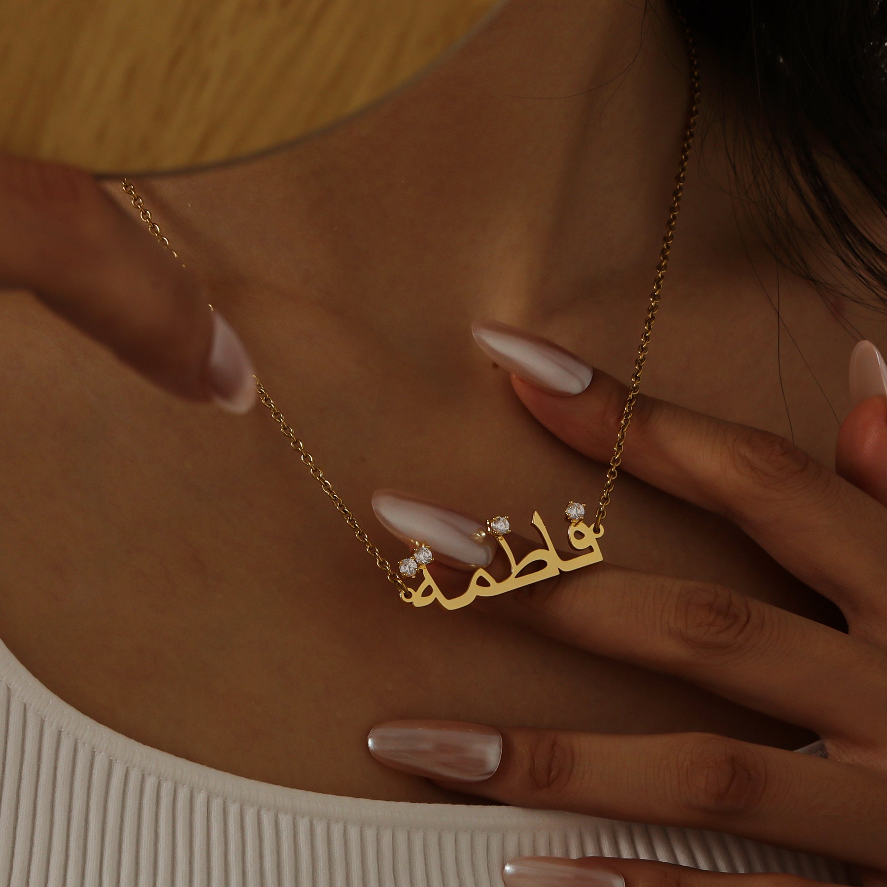 Custom Diamond Accent Name Necklace - Nuriale