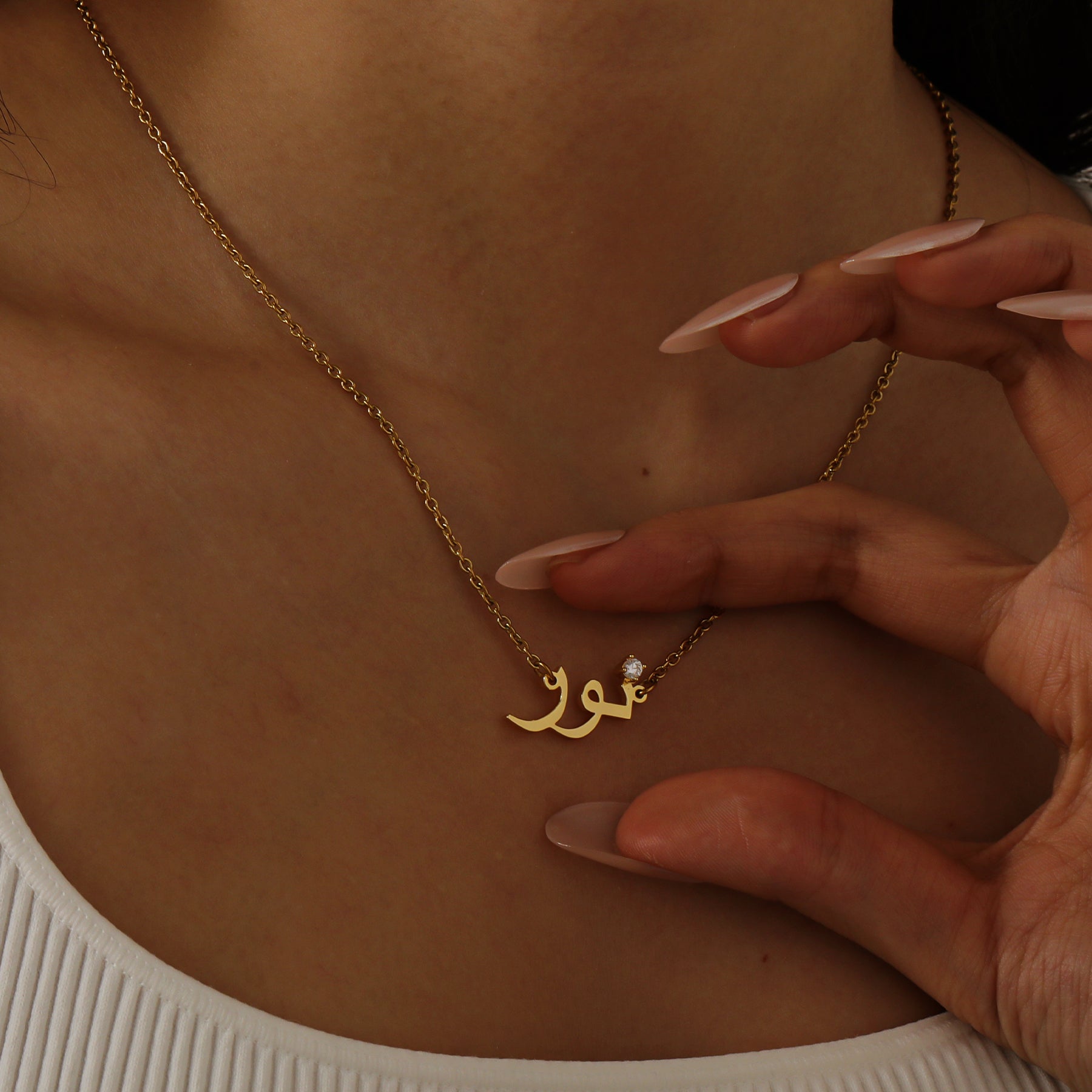 Custom Diamond Accent Name Necklace - Nuriale