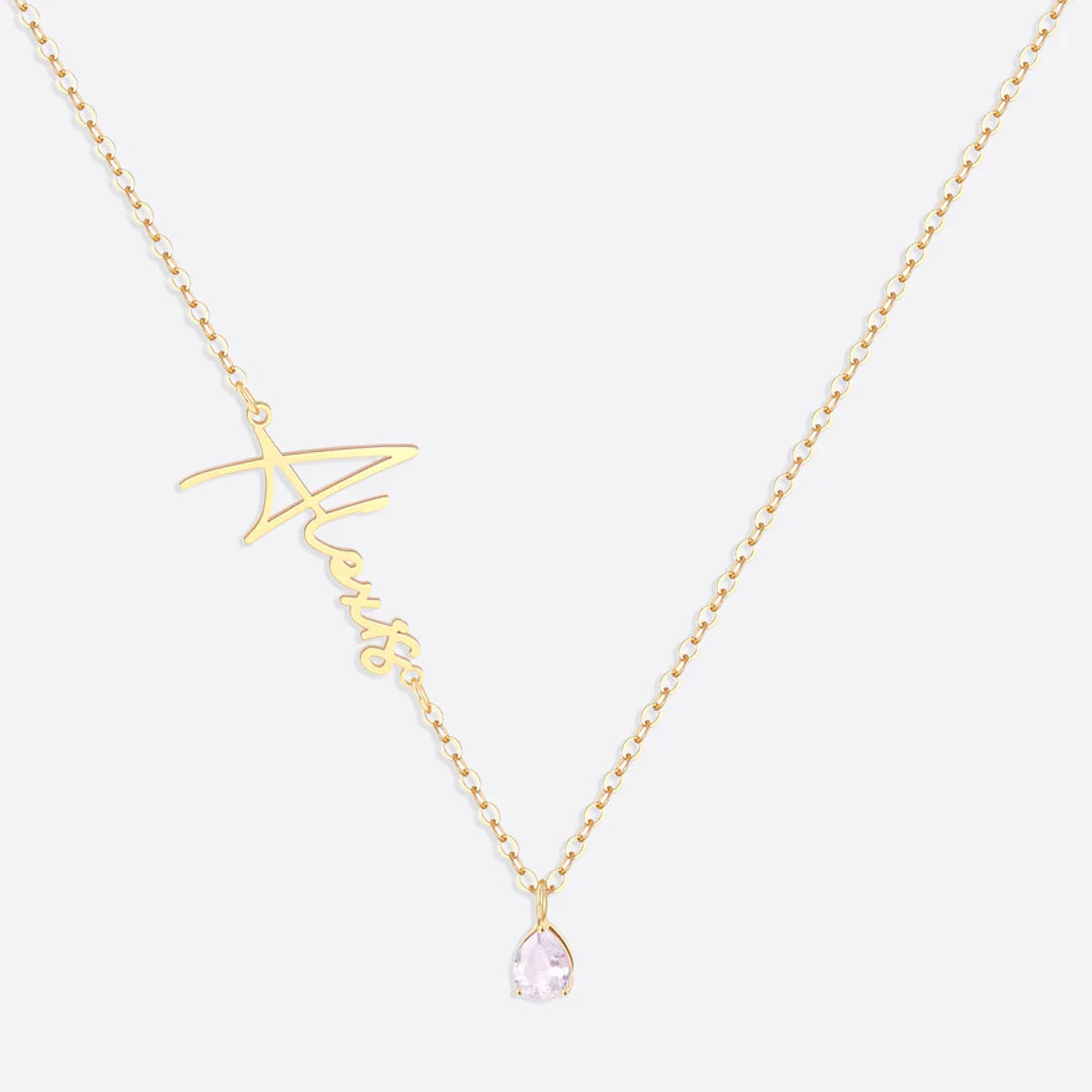 Birthstone Name Necklace - Personalized Sparkling Jewelry | Nuriale