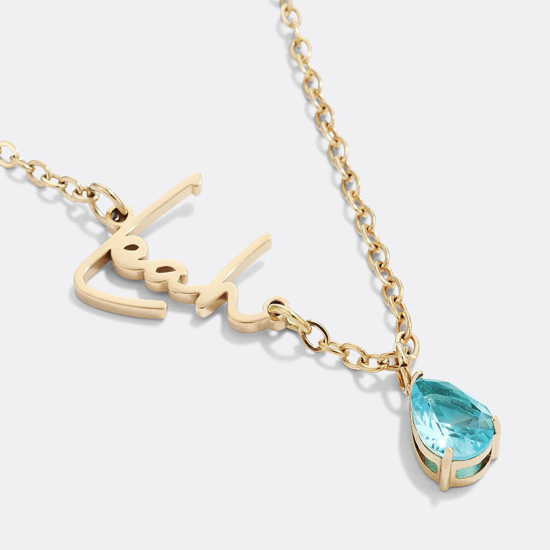 Birthstone Name Necklace - Personalized Sparkling Jewelry | Nuriale