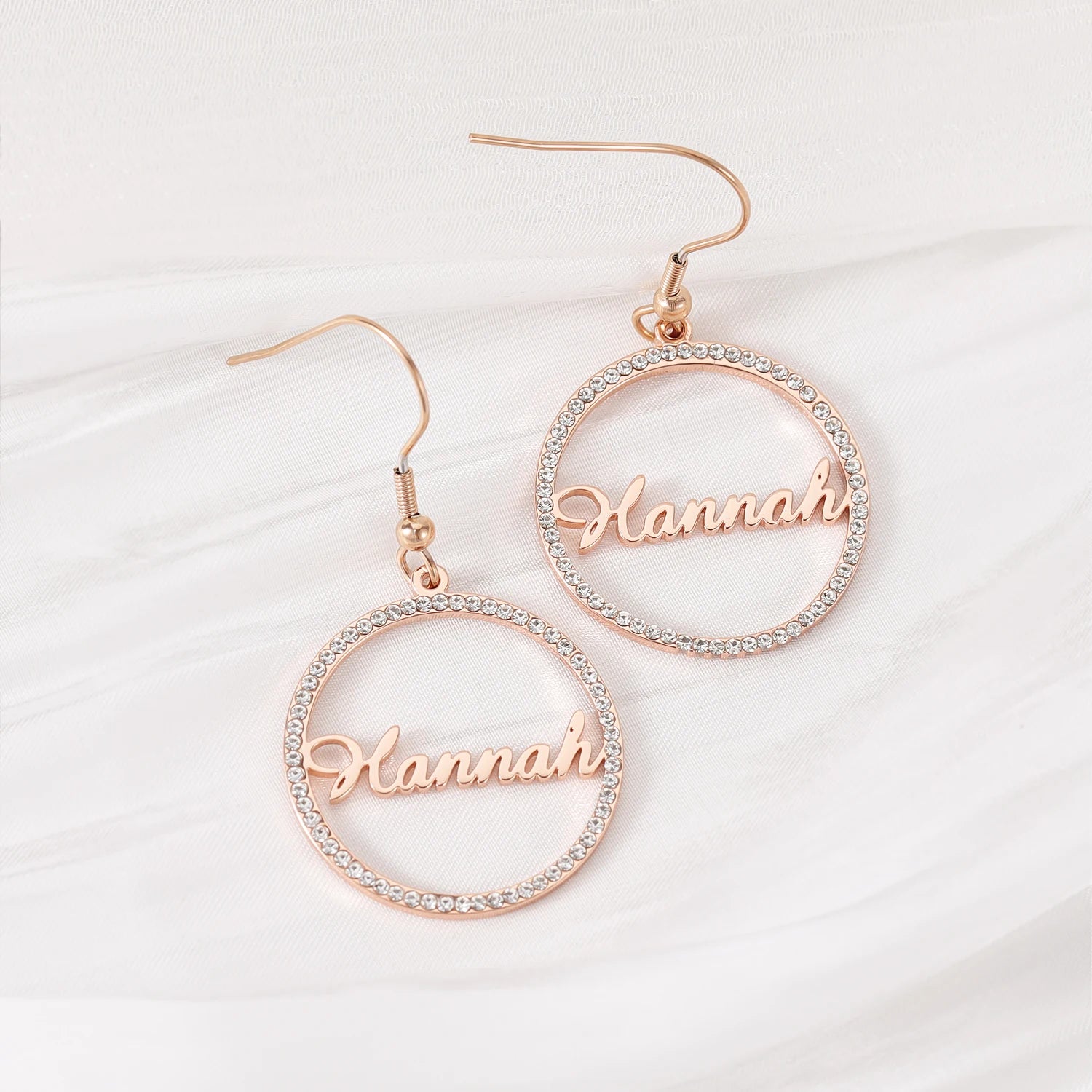 Custom Diamond Accent Name Hoop Earrings - Nuriale