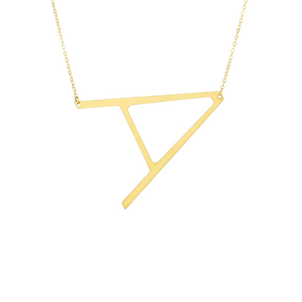Sideways Block Initial Necklace - Nuriale