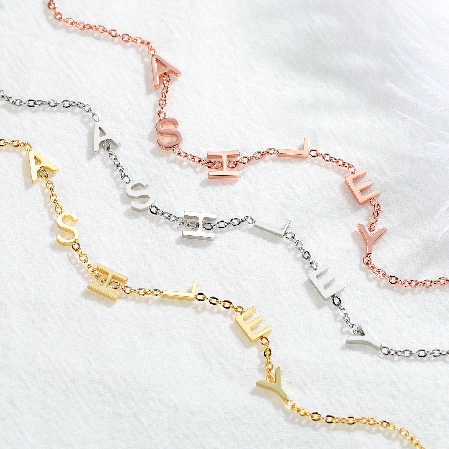 Custom Spaced Name Letter Anklet - Nuriale
