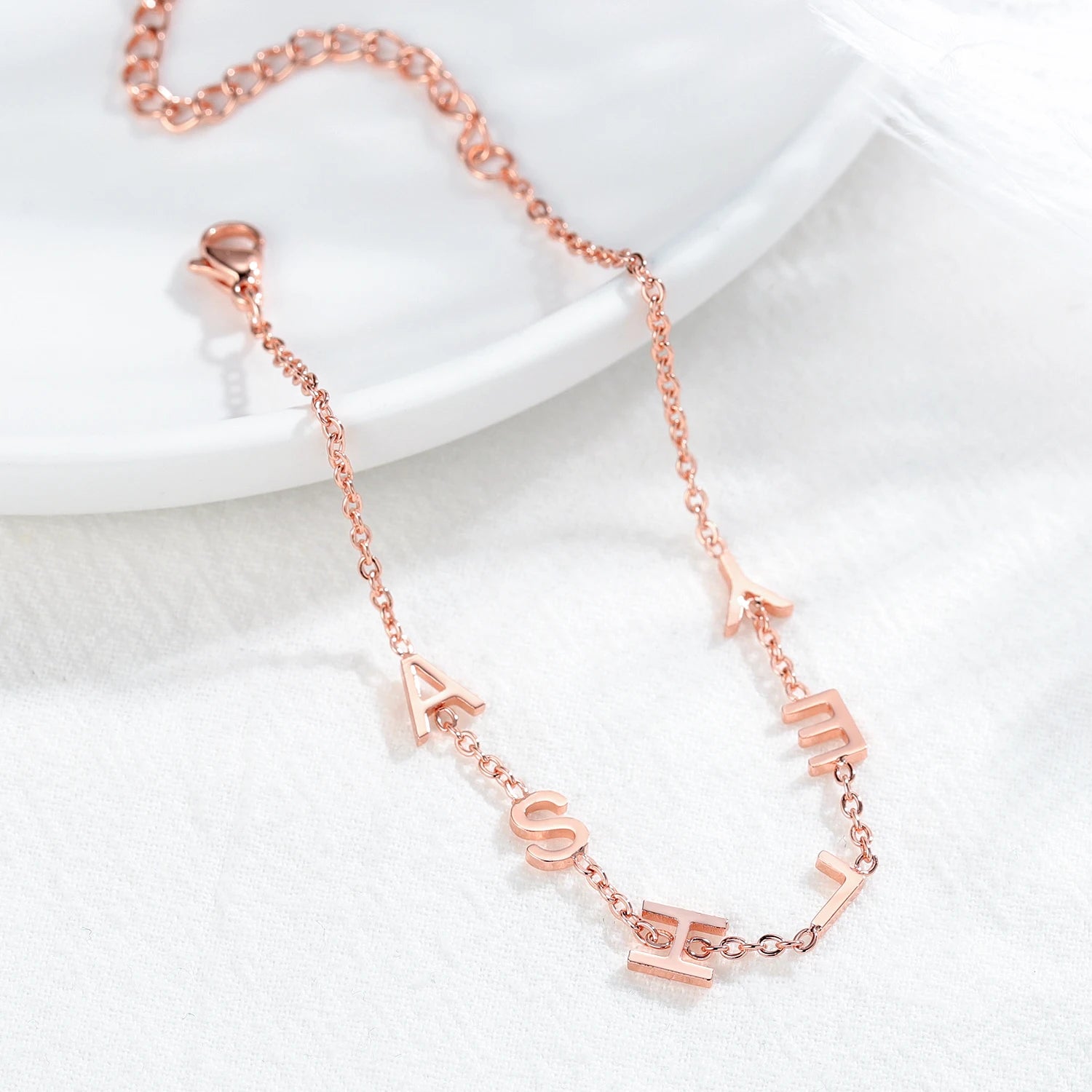 Custom Spaced Name Letter Anklet - Nuriale