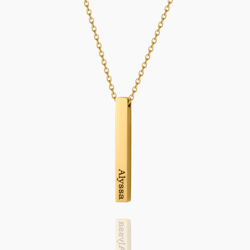 Custom Engraved 3D Bar Necklace - Nuriale