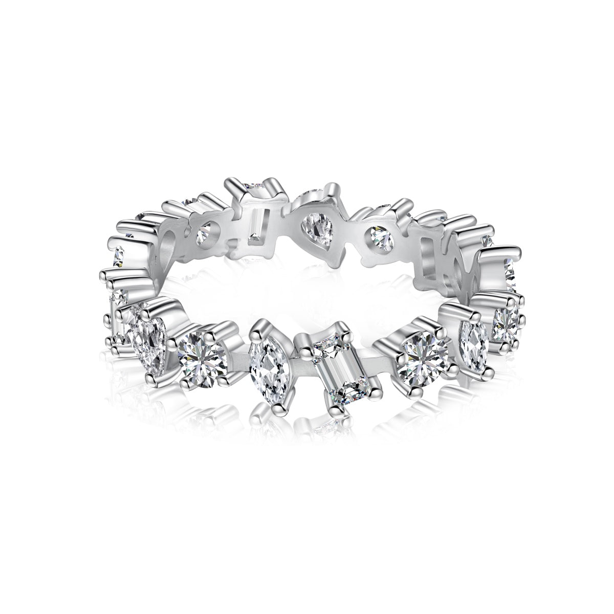 Geometric Baguette Eternity Ring - Nuriale
