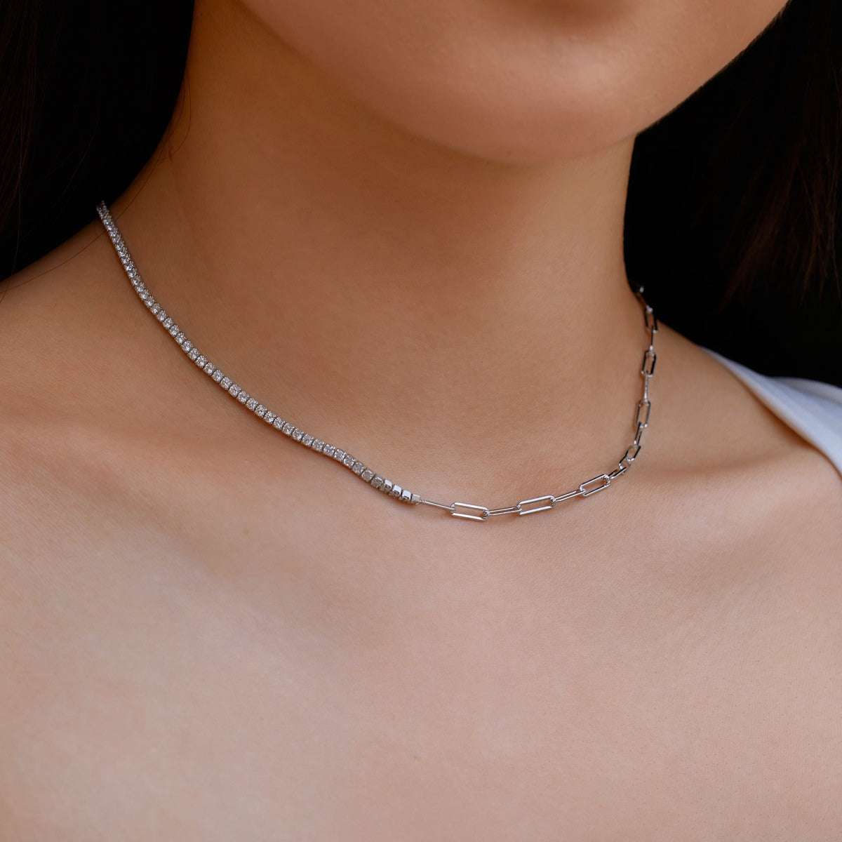 PaperClip Tennis Necklace - Nuriale