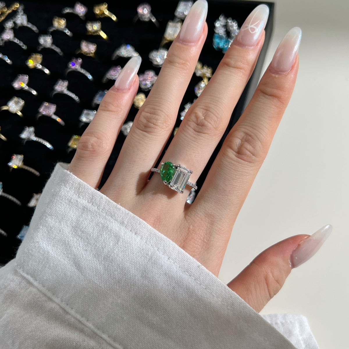Radiant Double Cut Gemstone Ring - Nuriale