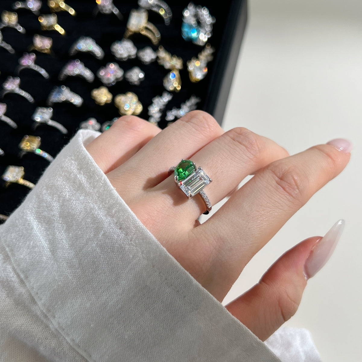 Radiant Double Cut Gemstone Ring - Nuriale