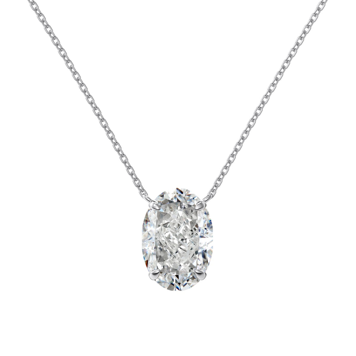 Oval Cut Solitaire Necklace - Nuriale