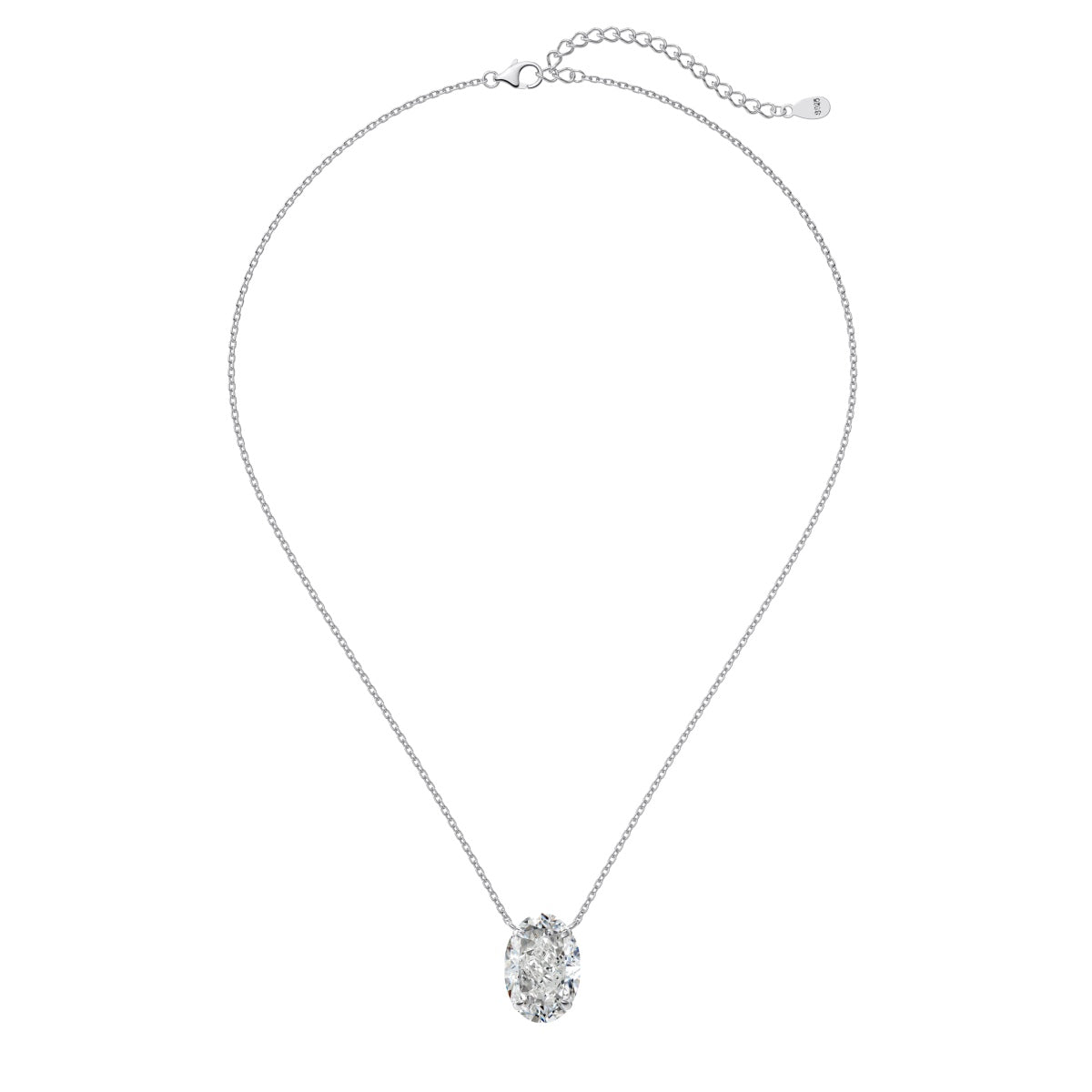 Oval Cut Solitaire Necklace - Nuriale