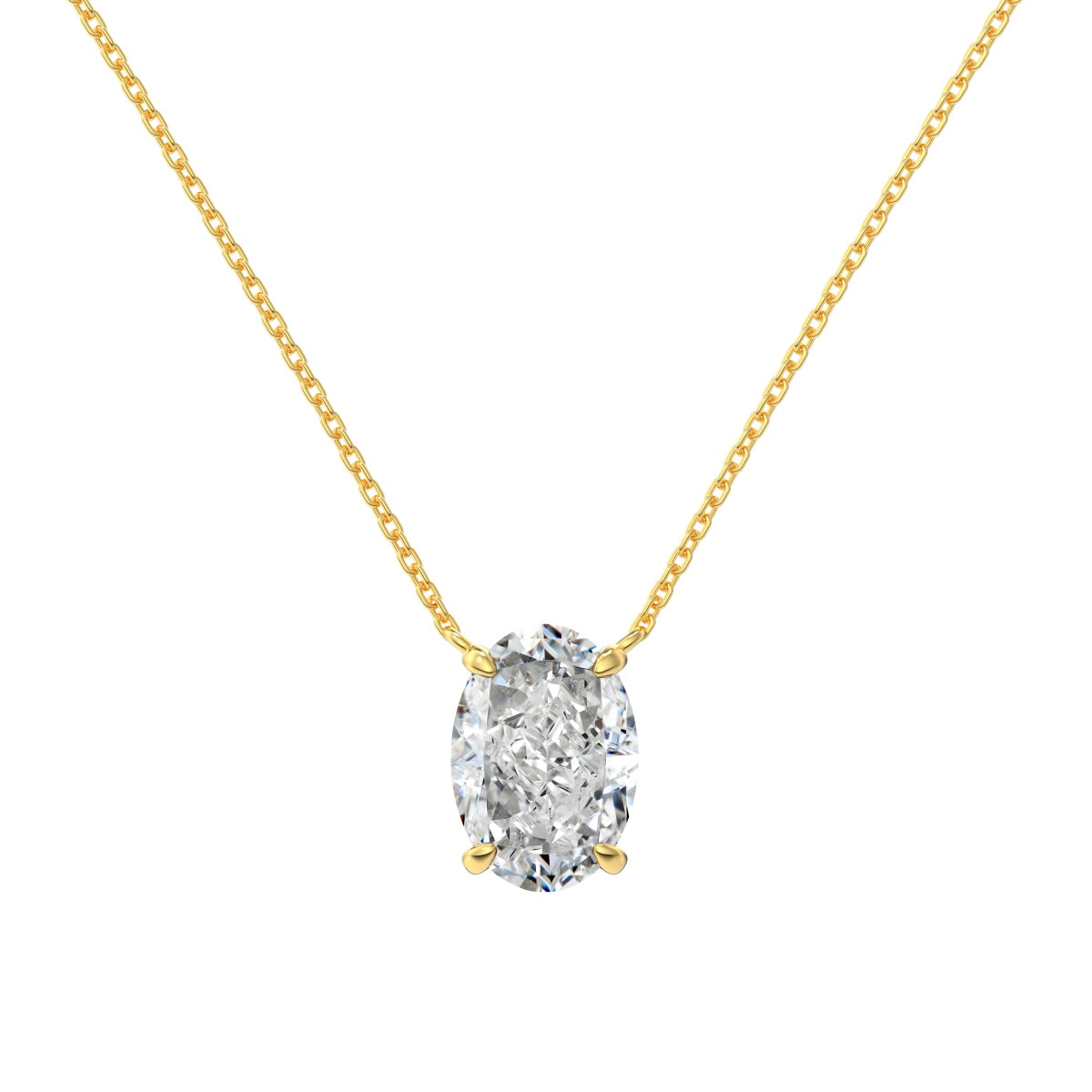 Oval Cut Solitaire Necklace - Nuriale