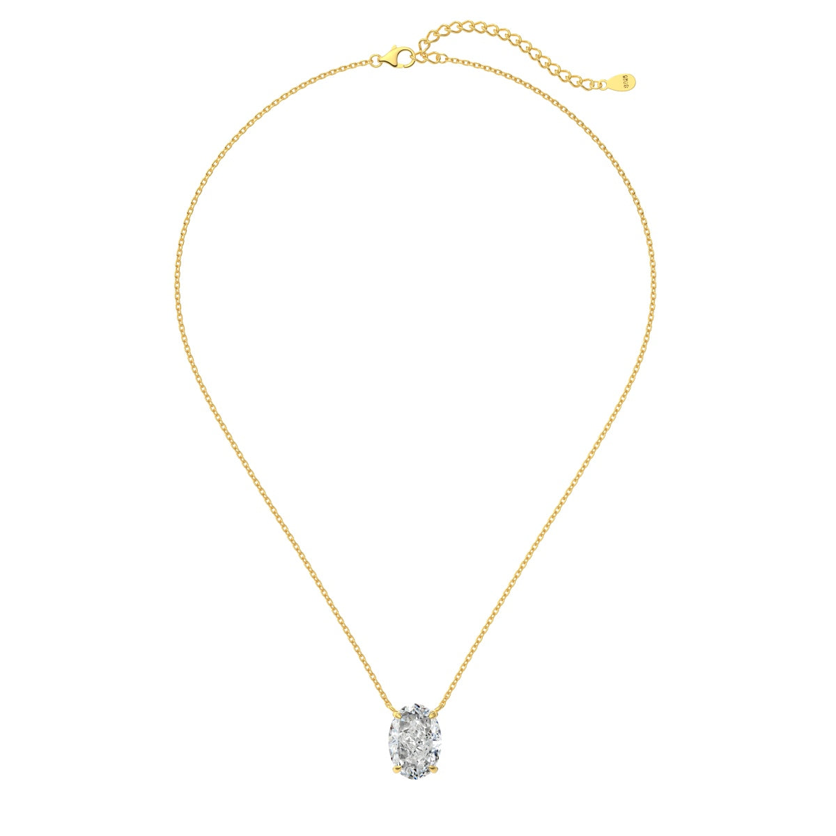 Oval Cut Solitaire Necklace - Nuriale