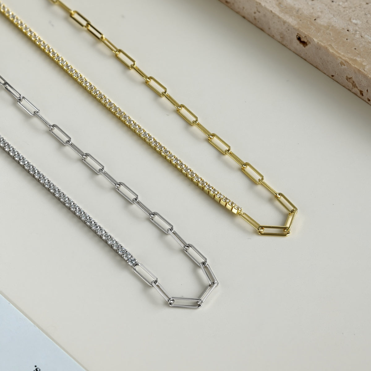 PaperClip Tennis Necklace - Nuriale
