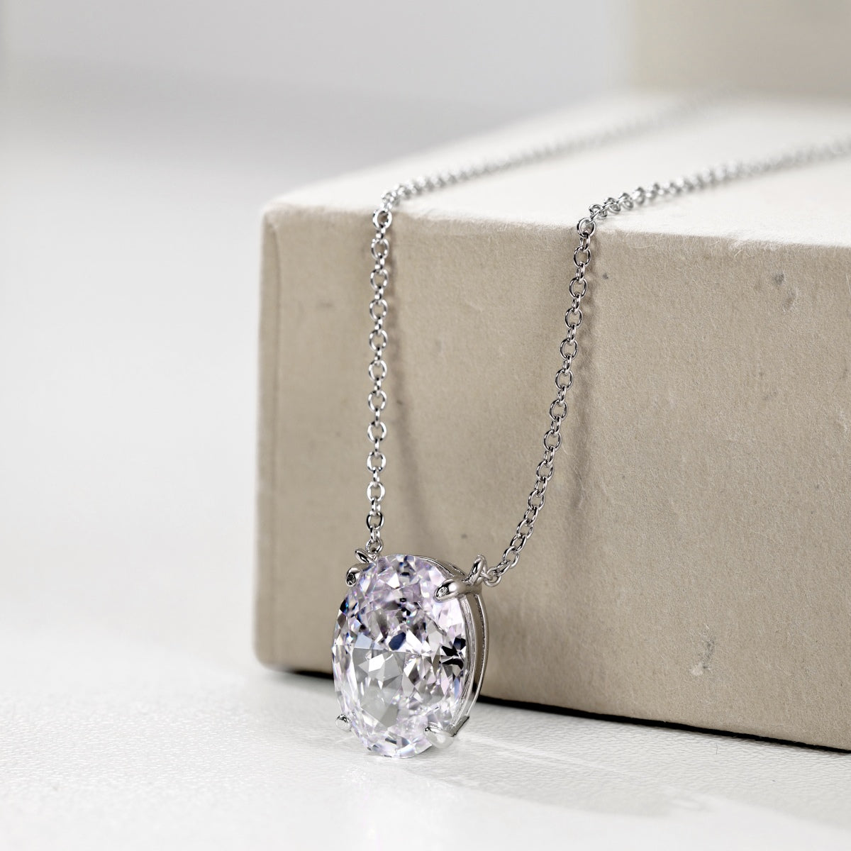Oval Cut Solitaire Necklace - Nuriale