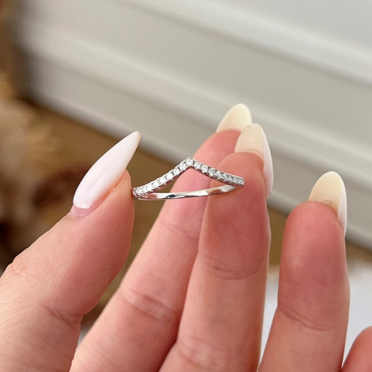 Sparkling Wishbone Ring