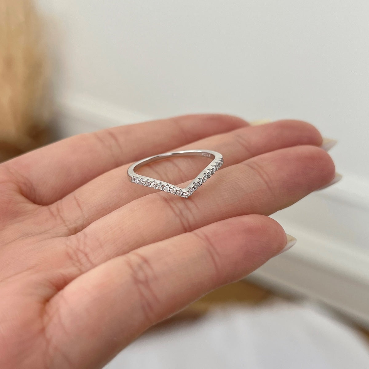Sparkling Wishbone Ring