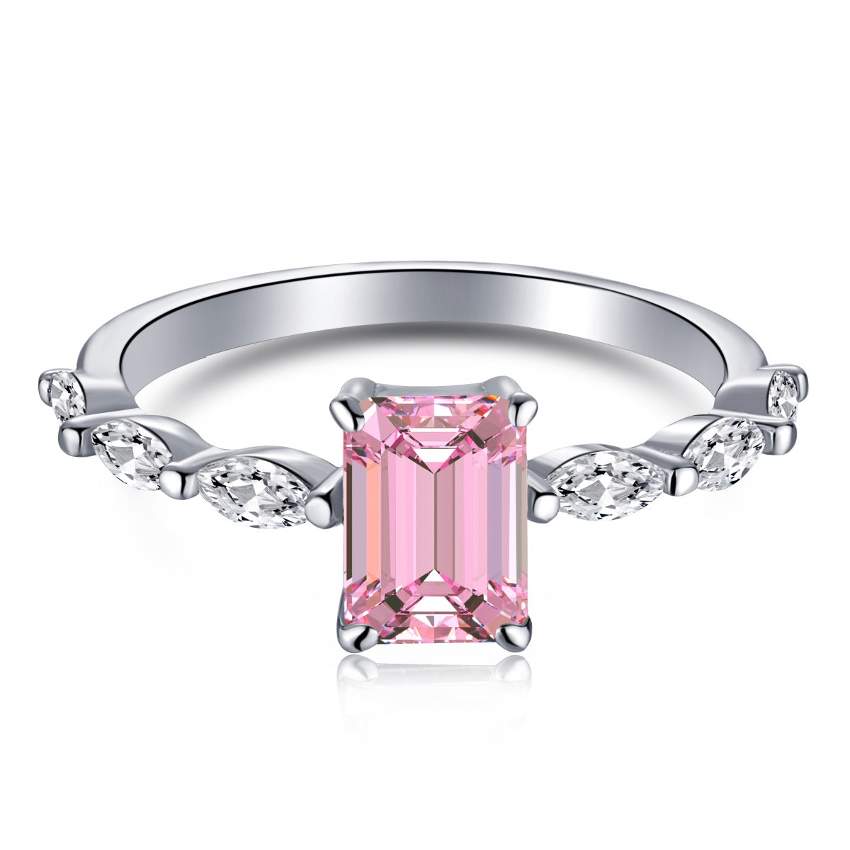Radiant Pink Baguette Ring - Nuriale