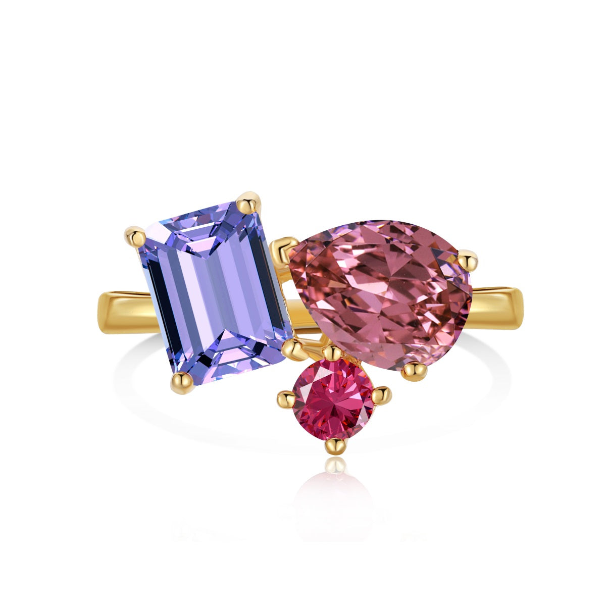 Tri-Stone Colored Ring