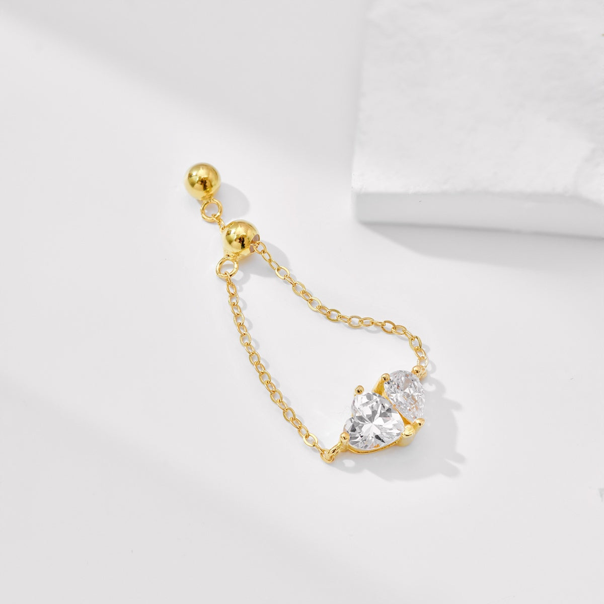 Adjustable Twin Heart Ring Necklace - Elegant Love Symbol | Nuriale