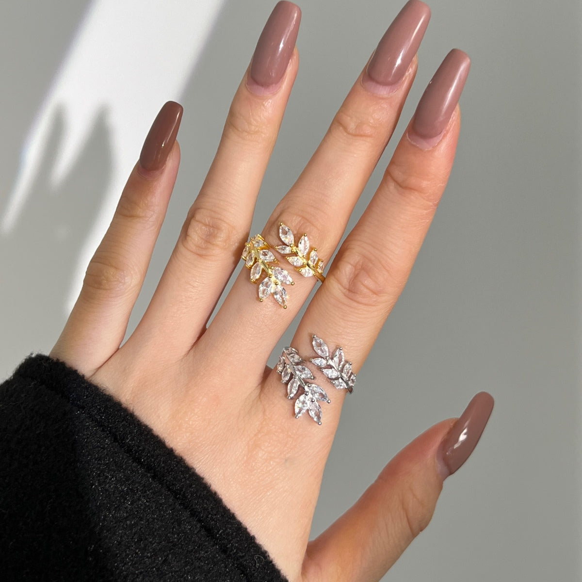 Double Leaf Marquise Adjustable Ring - Nuriale