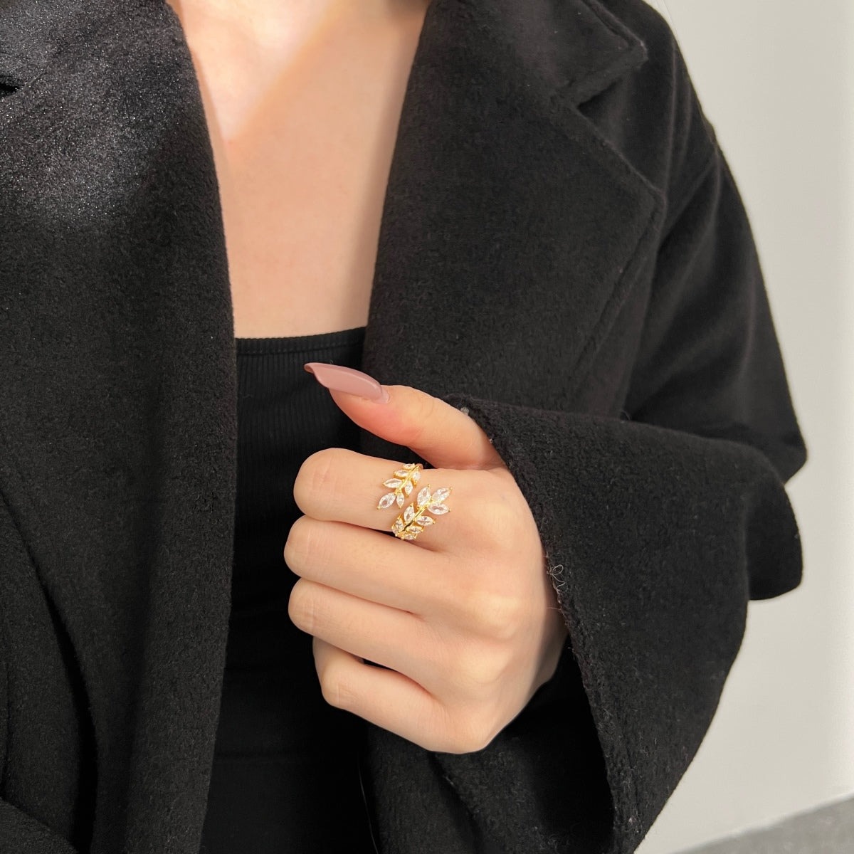 Double Leaf Marquise Adjustable Ring - Nuriale