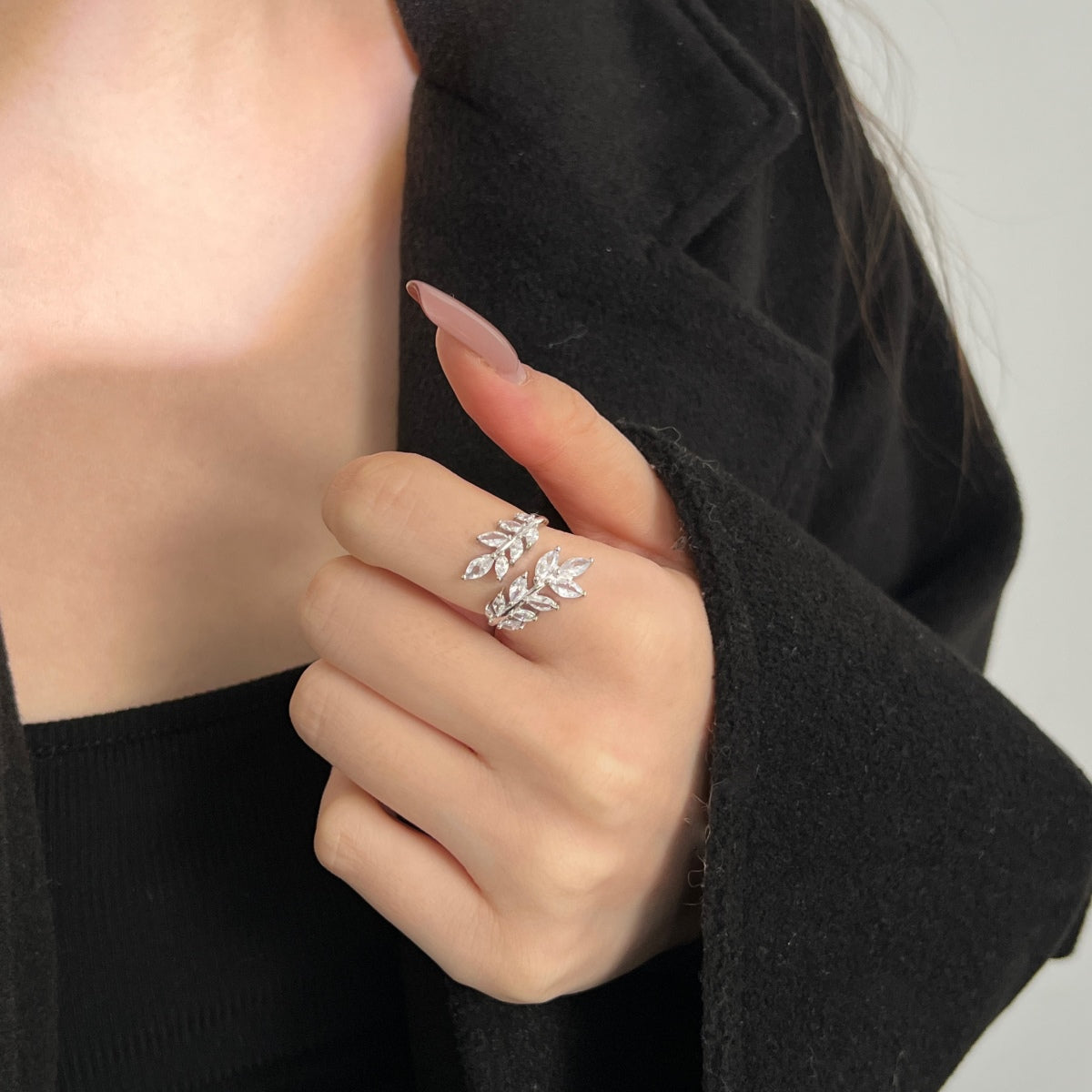 Double Leaf Marquise Adjustable Ring - Nuriale