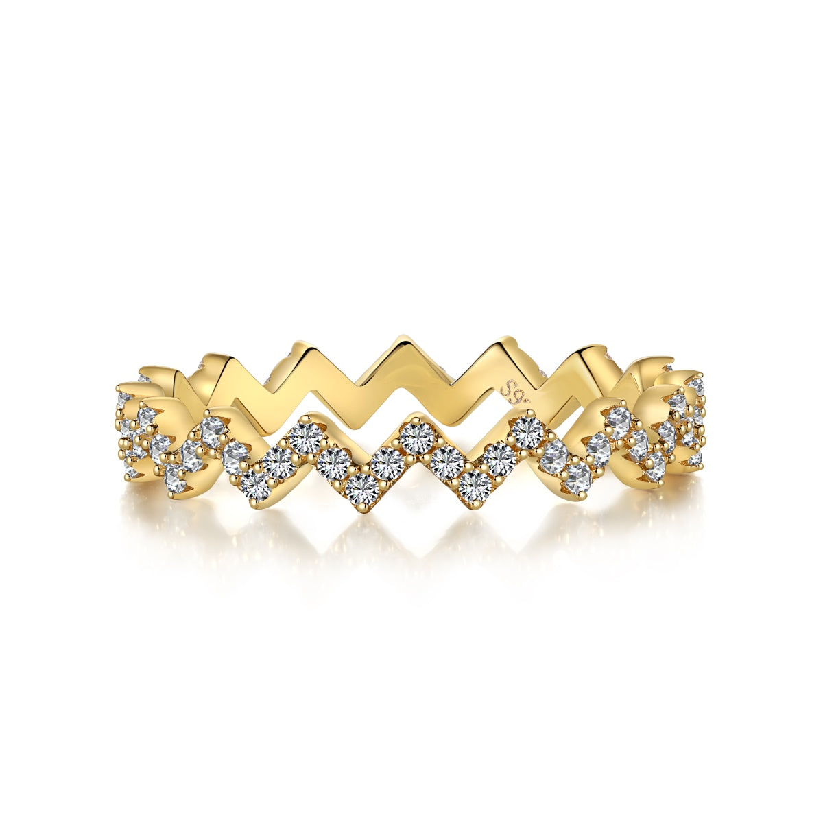 Chevron Zigzag Eternity Stacking Ring - Modern Elegance | Nuriale