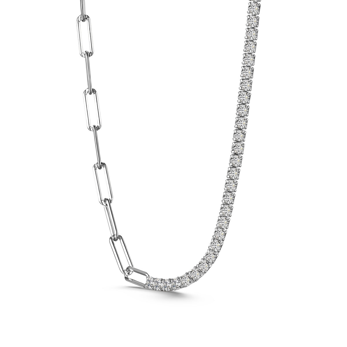 PaperClip Tennis Necklace - Nuriale