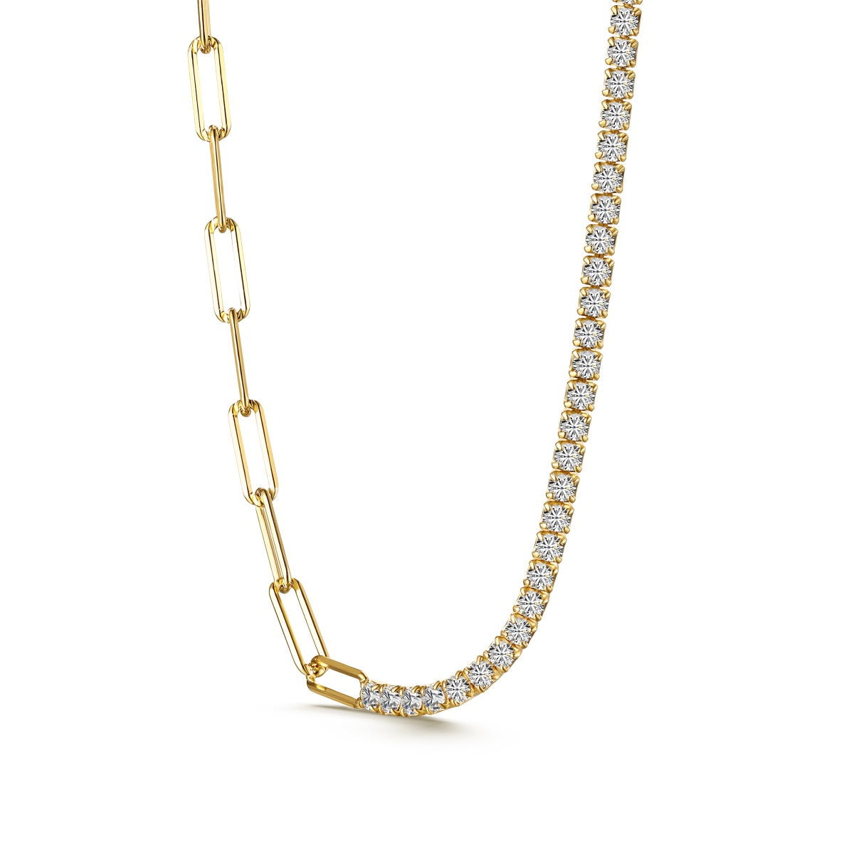PaperClip Tennis Necklace - Nuriale
