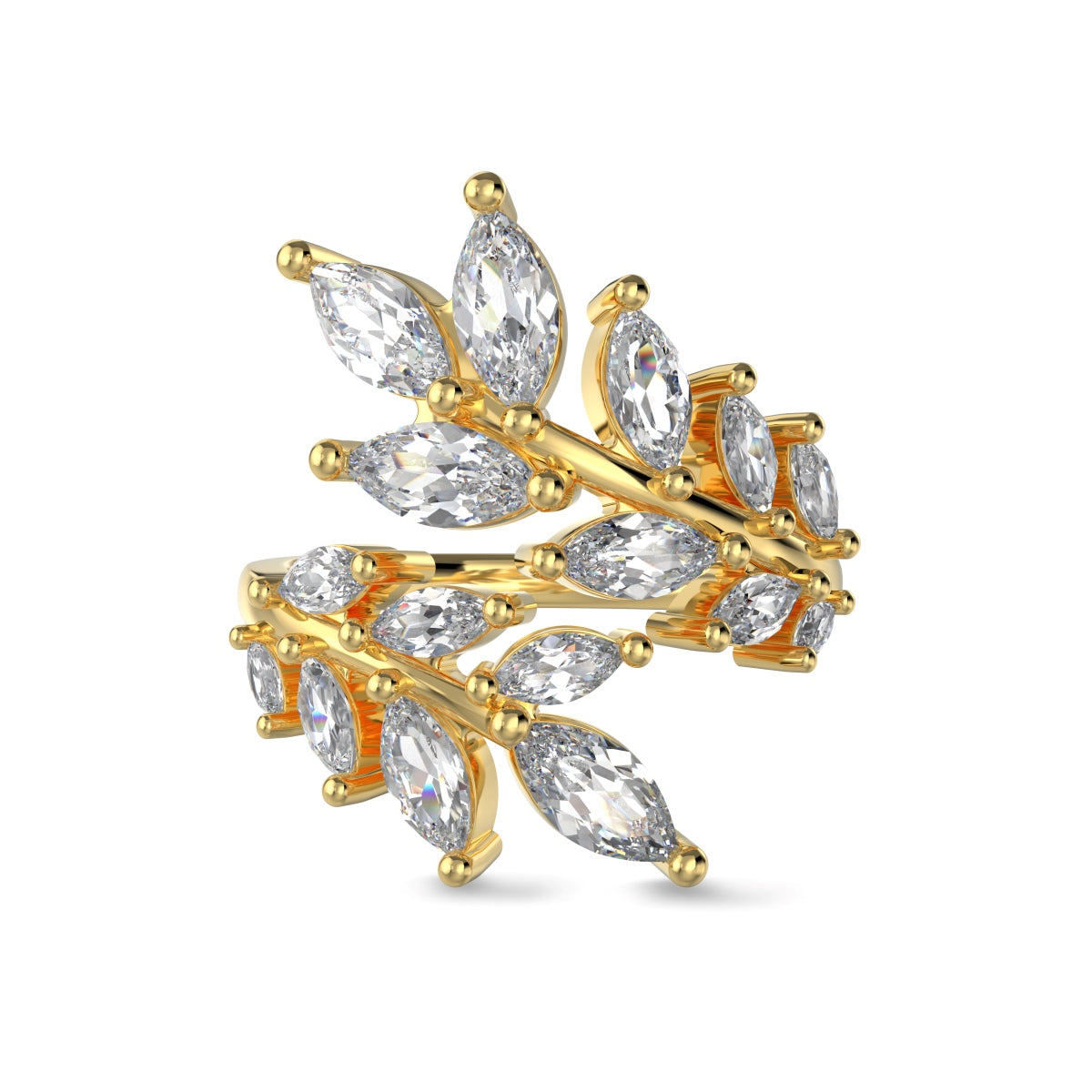 Double Leaf Marquise Adjustable Ring - Nuriale