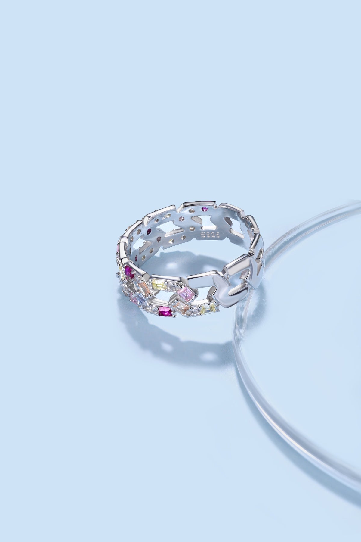 Rainbow Baguette Cut Eternity Band - Nuriale