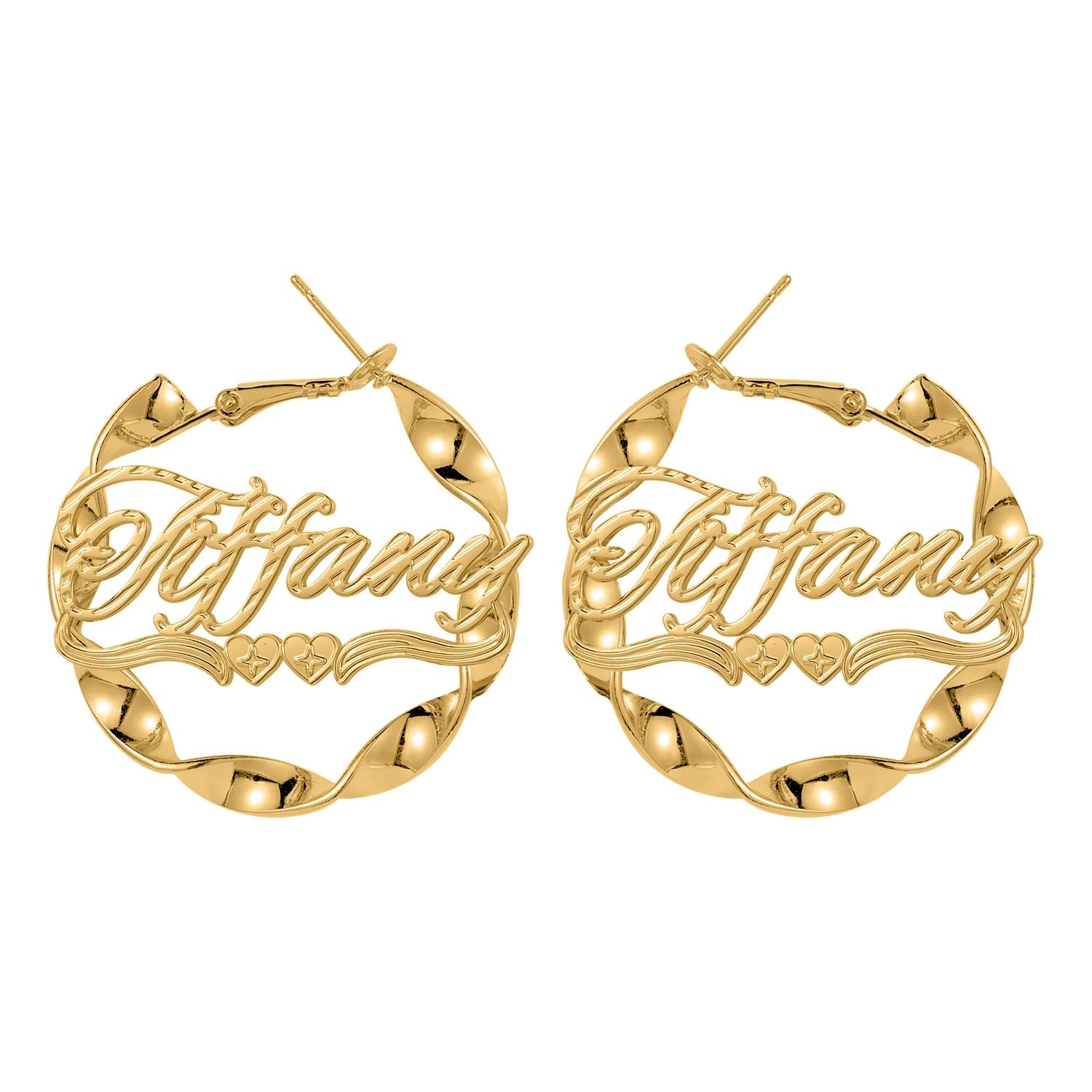 Twisted Heart Name Hoop Earrings - Nuriale