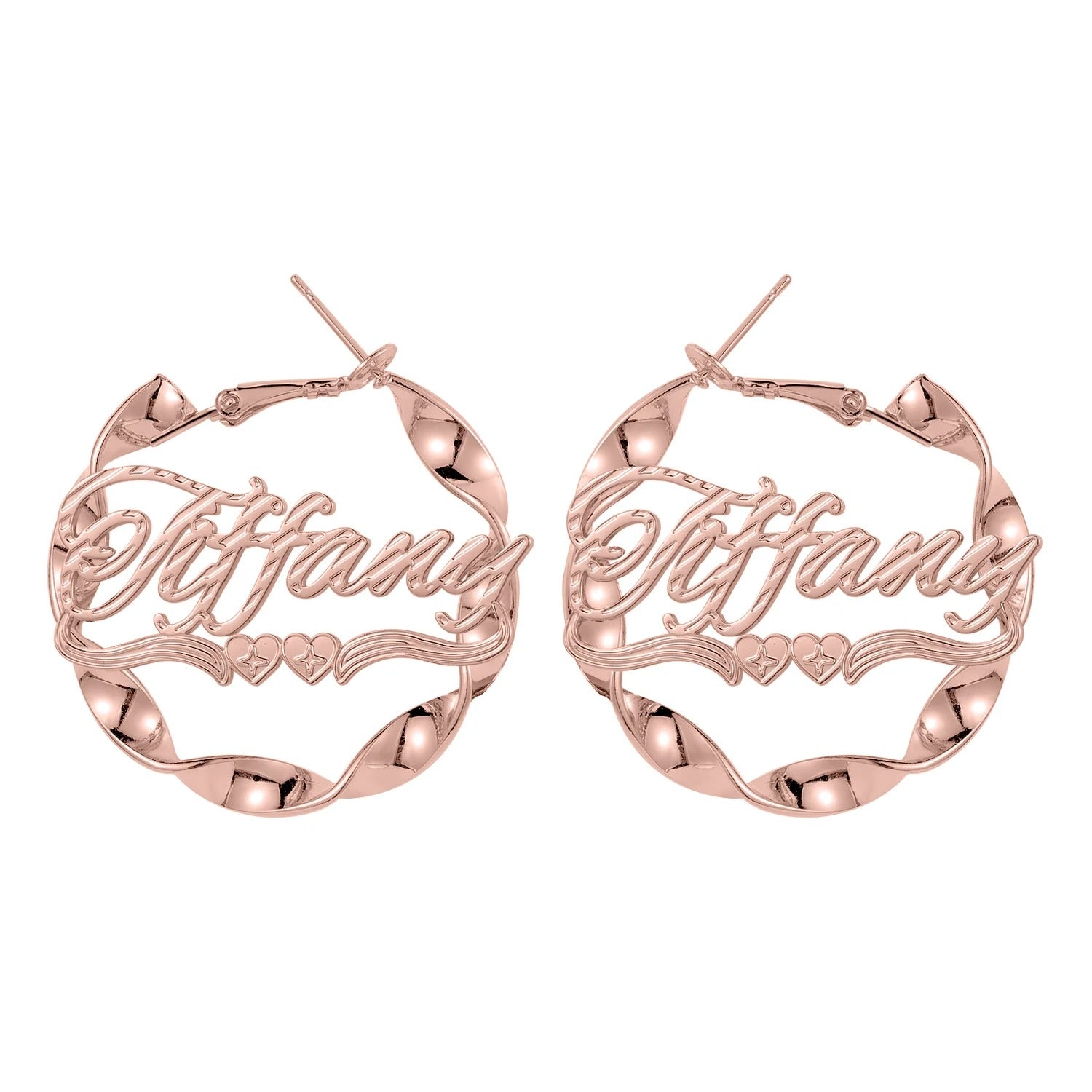 Twisted Heart Name Hoop Earrings - Nuriale