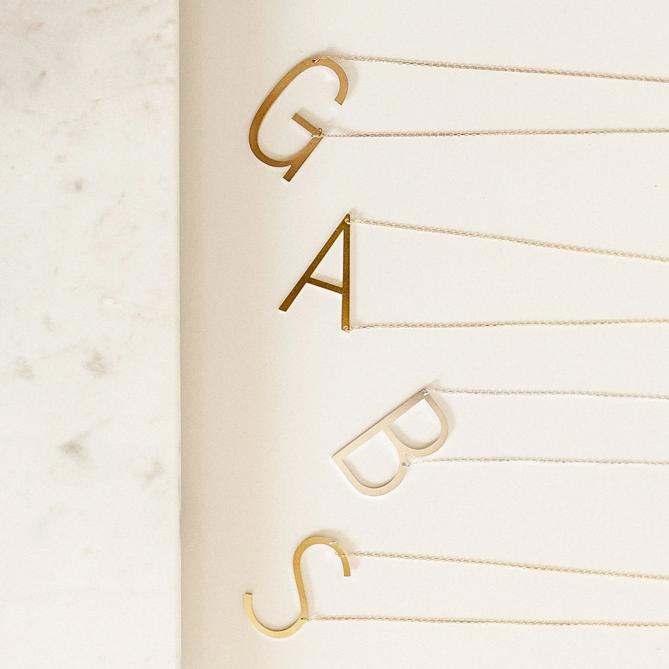 Sideways Block Initial Necklace - Nuriale