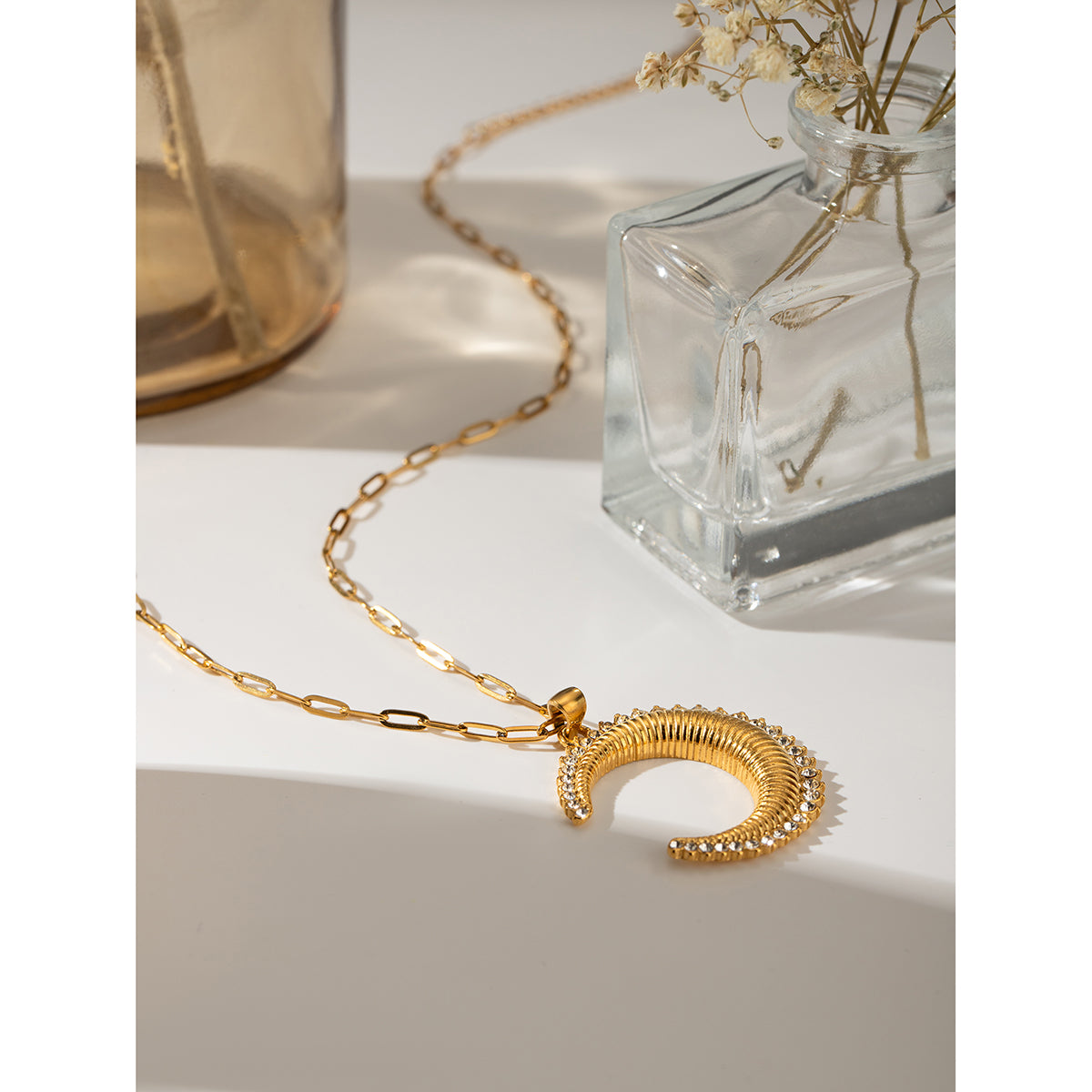 Crecsent Paperclip Necklace - Nuriale