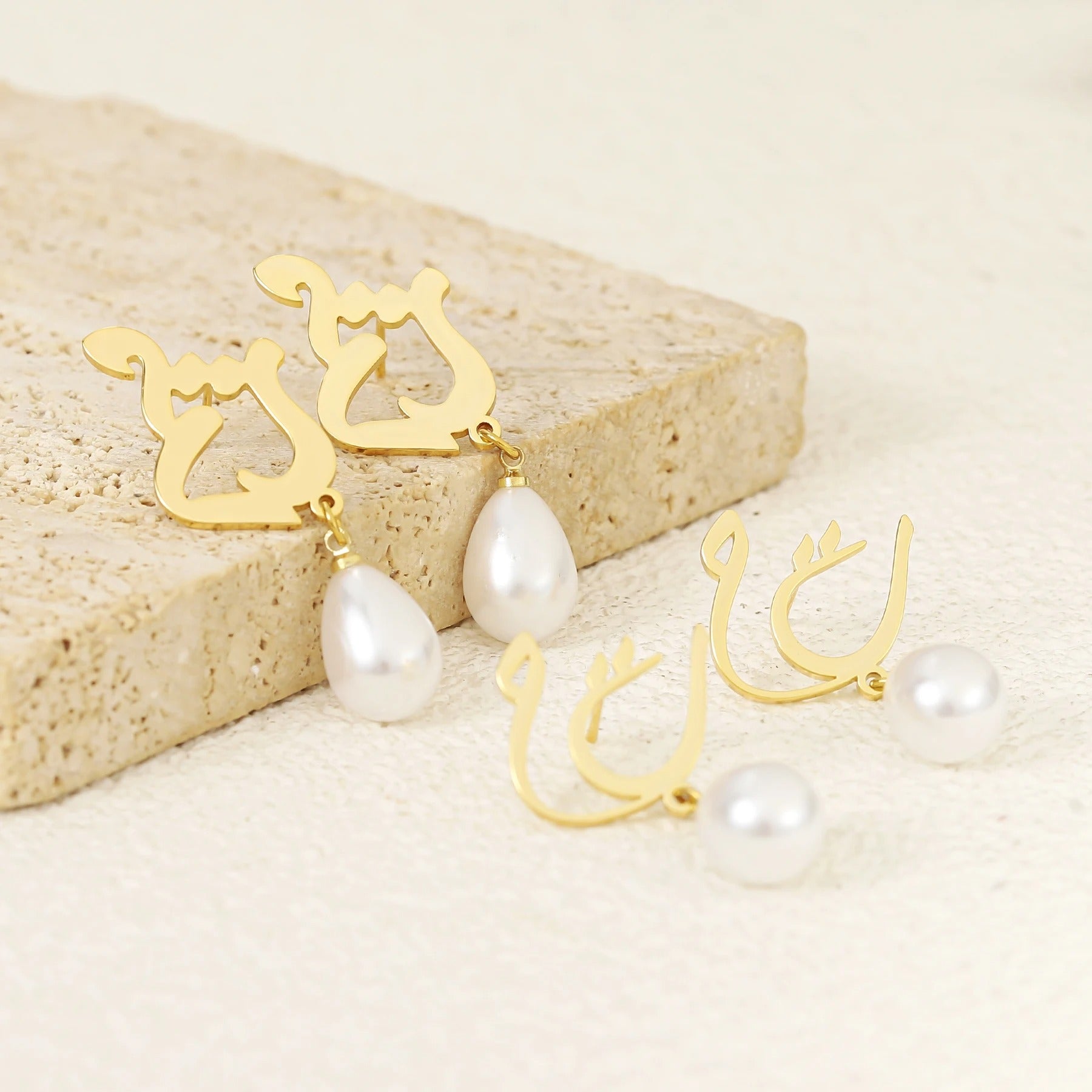 Custom Letter Freshwater Pearl Earring