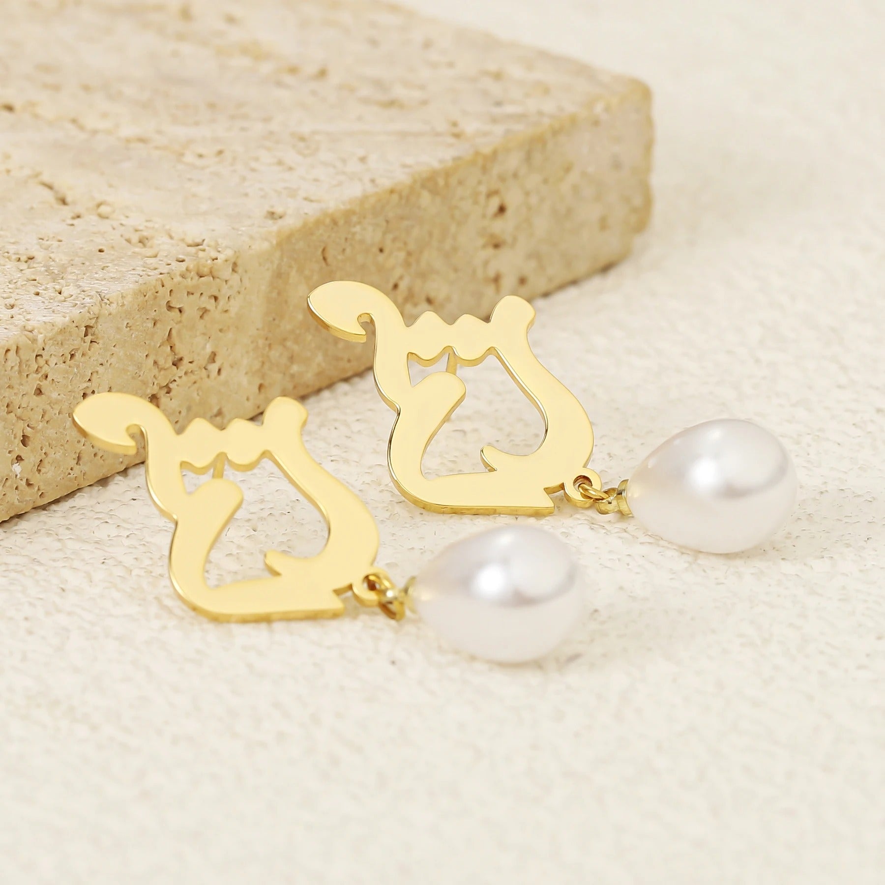 Custom Letter Freshwater Pearl Earring