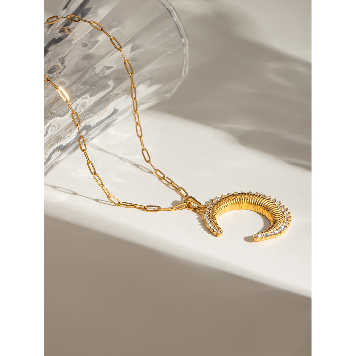 Crecsent Paperclip Necklace - Nuriale