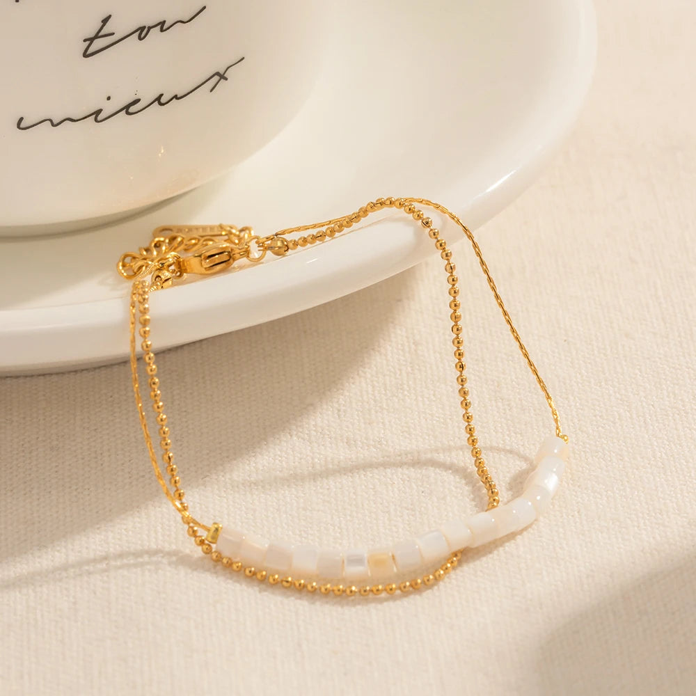 Double Layer Shell Beads Anklet - Nuriale