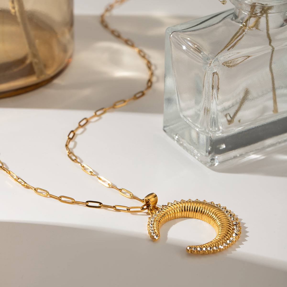 Crecsent Paperclip Necklace - Nuriale