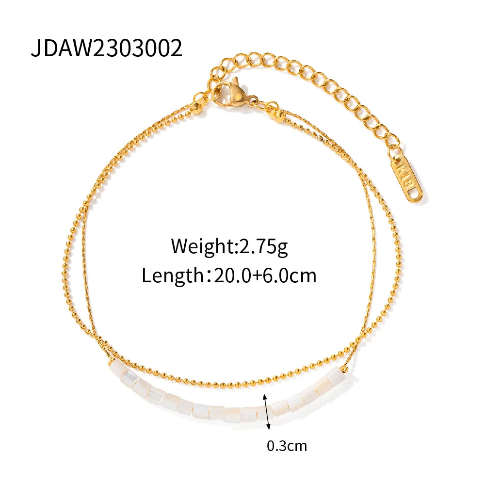 Double Layer Shell Beads Anklet - Nuriale
