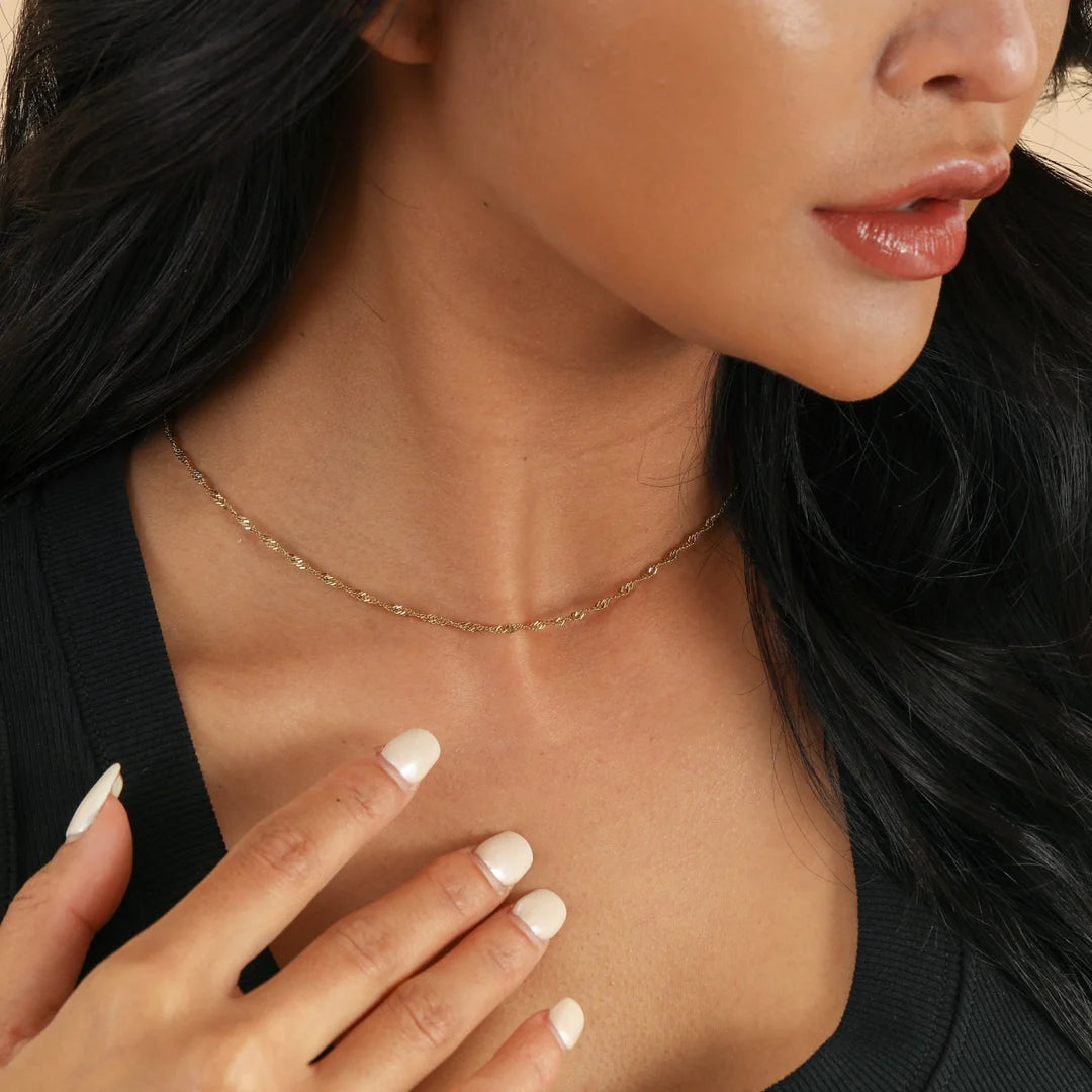 Twisted Singapore Chain Necklace - Nuriale