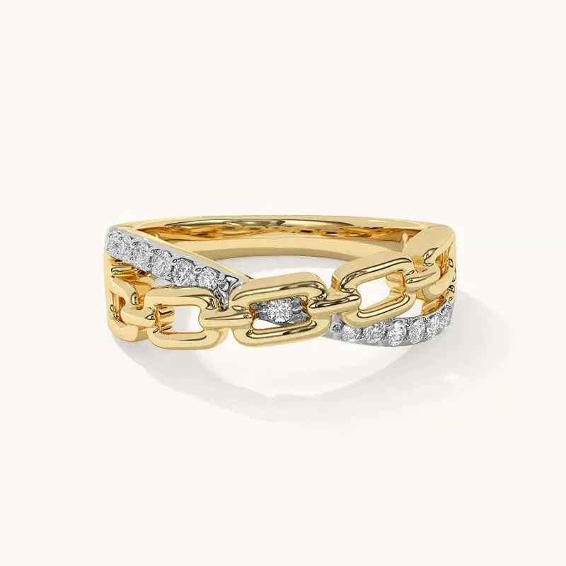 Crystal Chain Band Ring