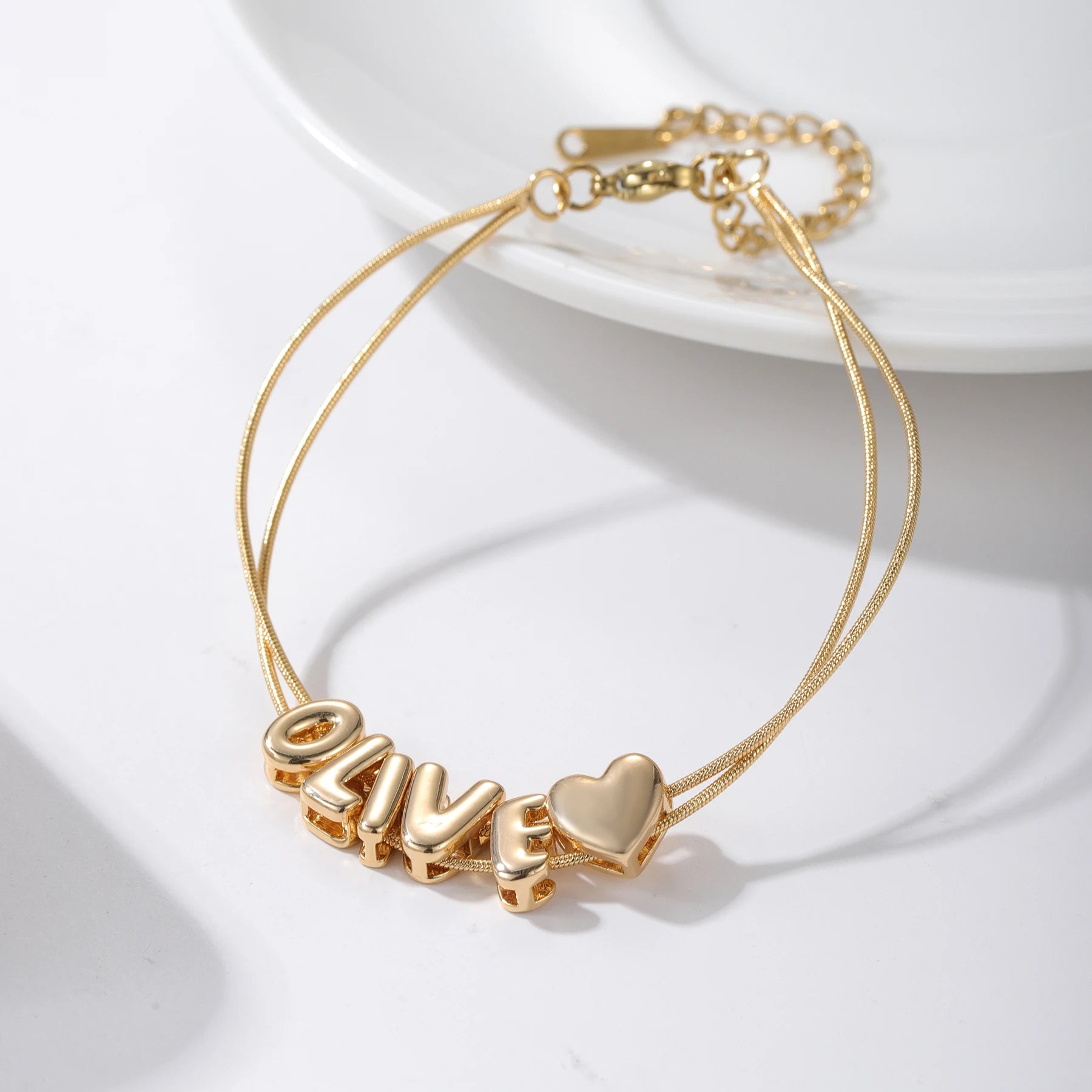 Custom Bubble Letter Charm Bracelet - Nuriale