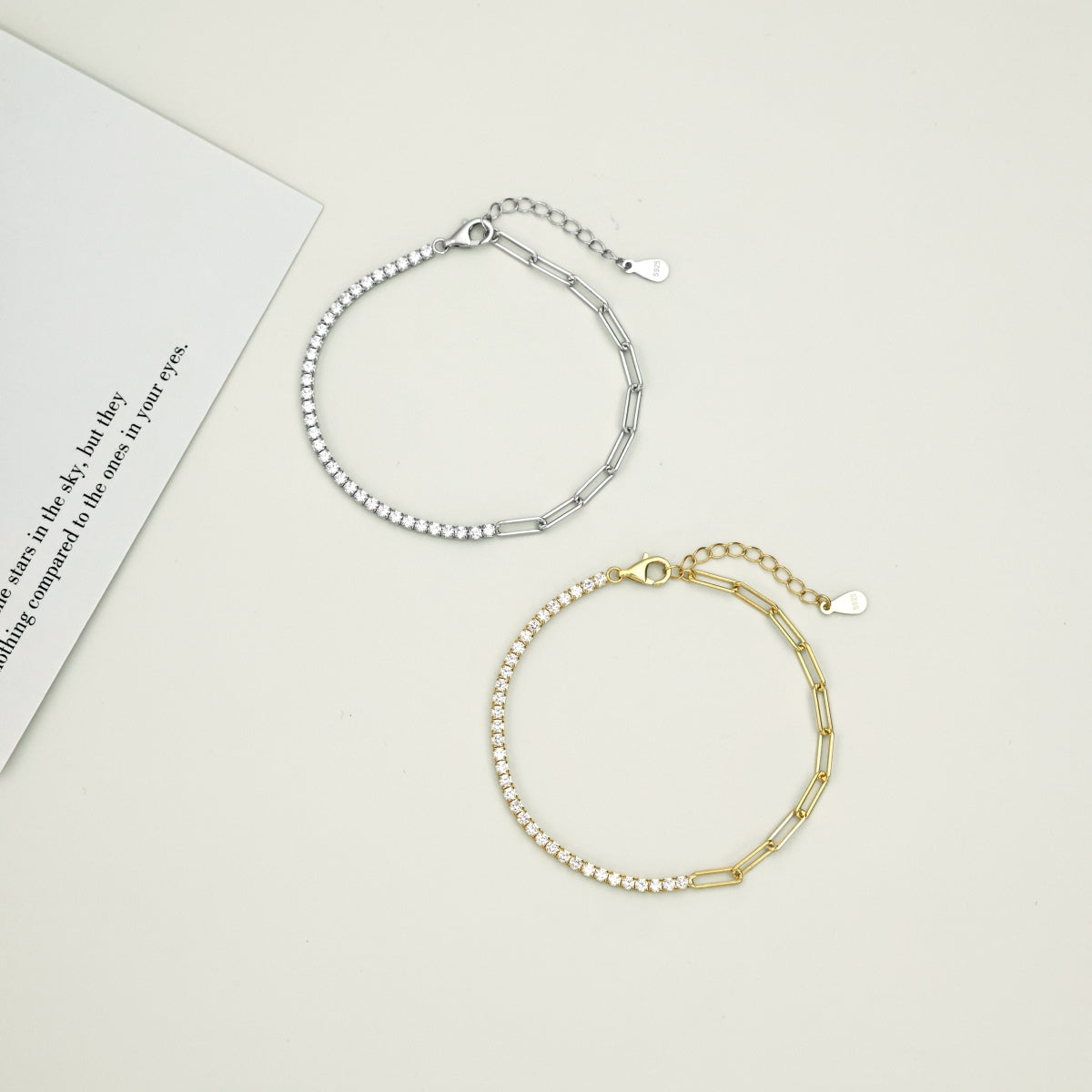 PaperClip Tennis Bracelet - Nuriale