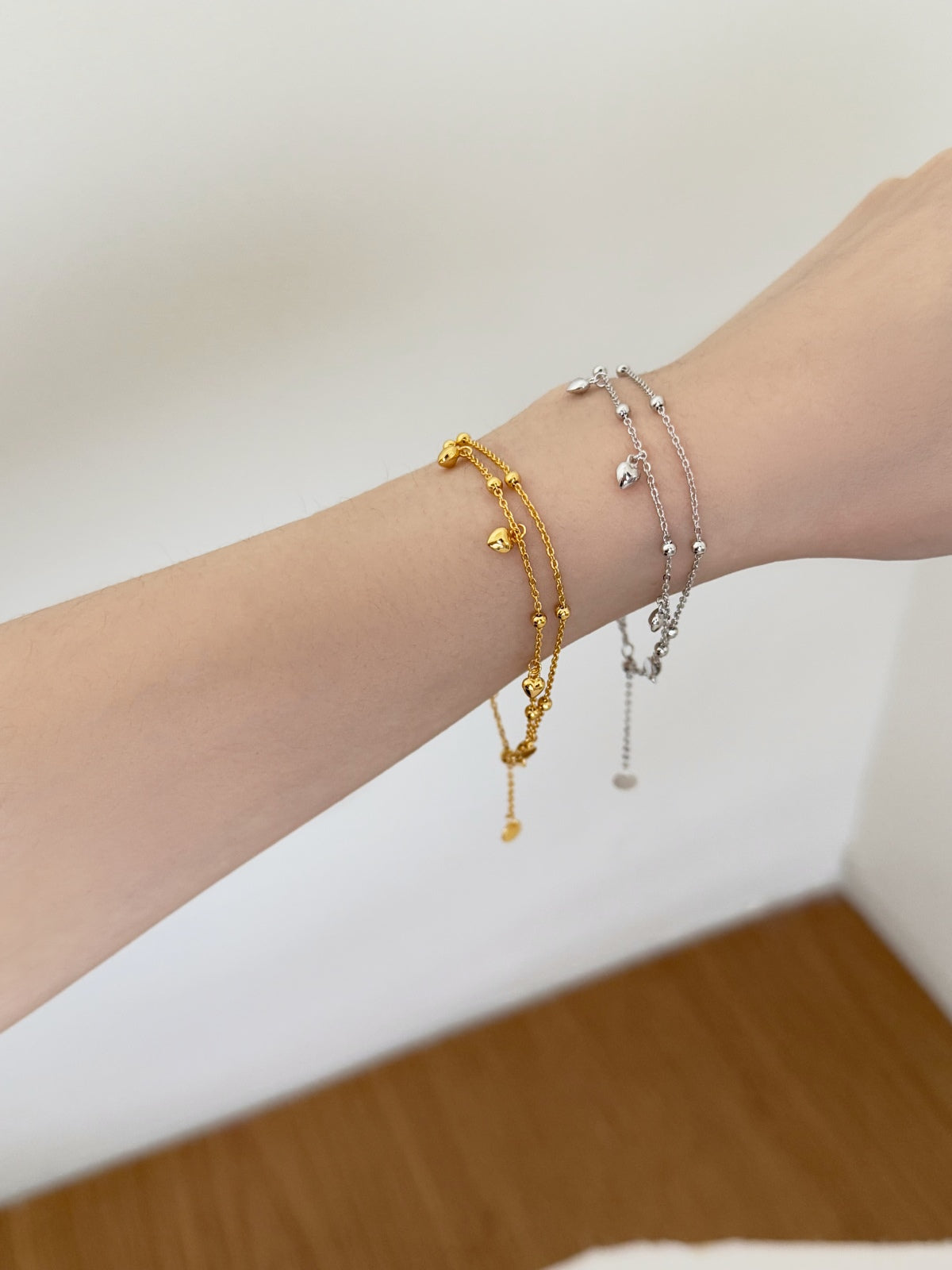 Layered Whisper Heart Bracelet