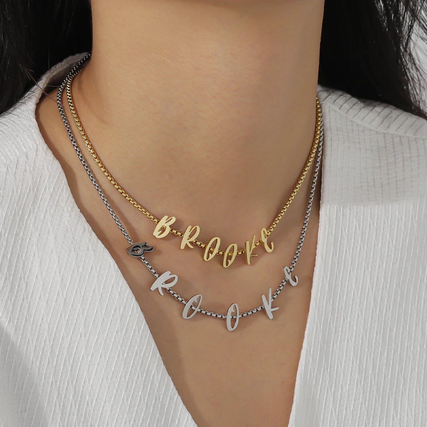 Custom Statement Letter Charm Necklace - Nuriale