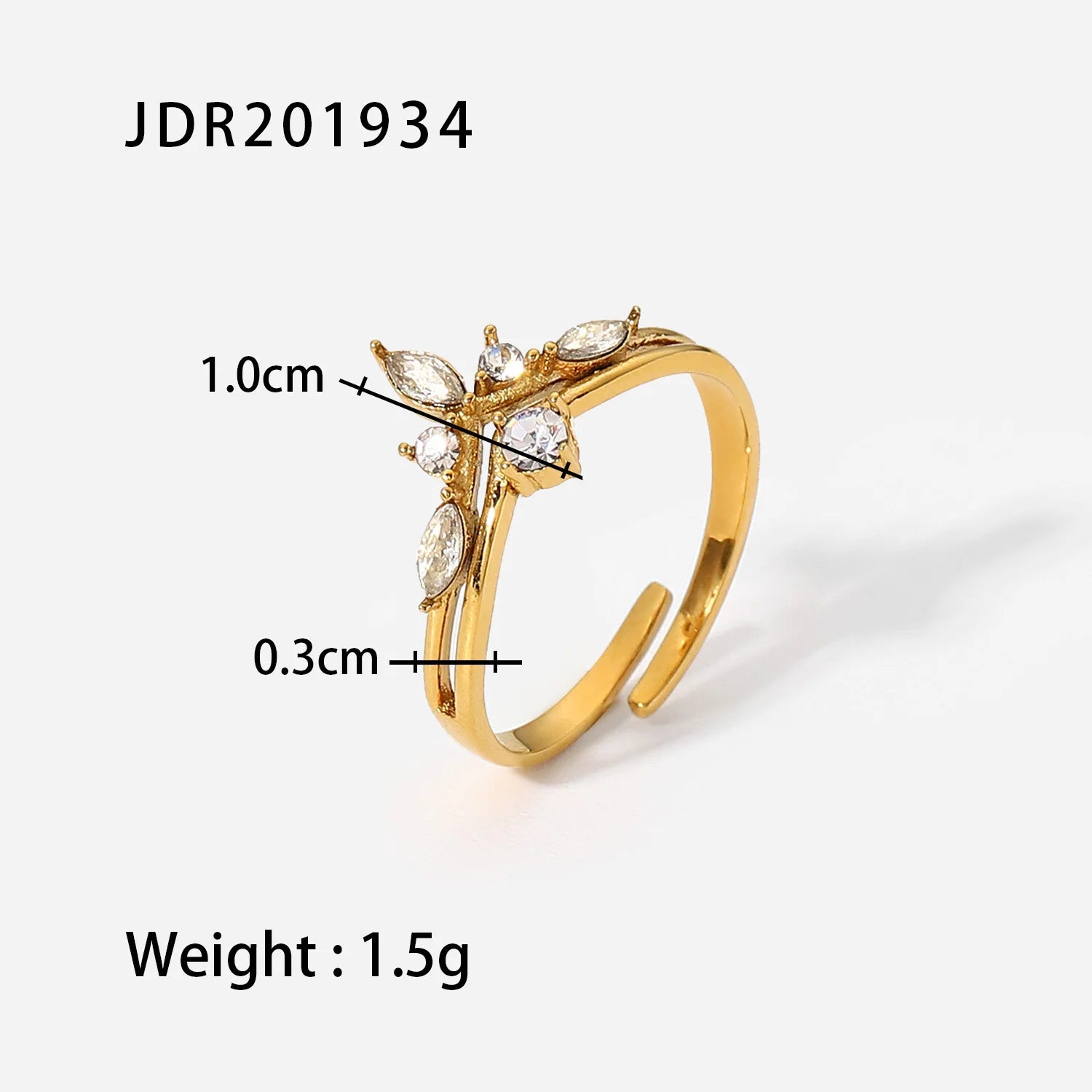 Blossom Sparkle Zirconia Ring - Elegant Floral Design | Nuriale